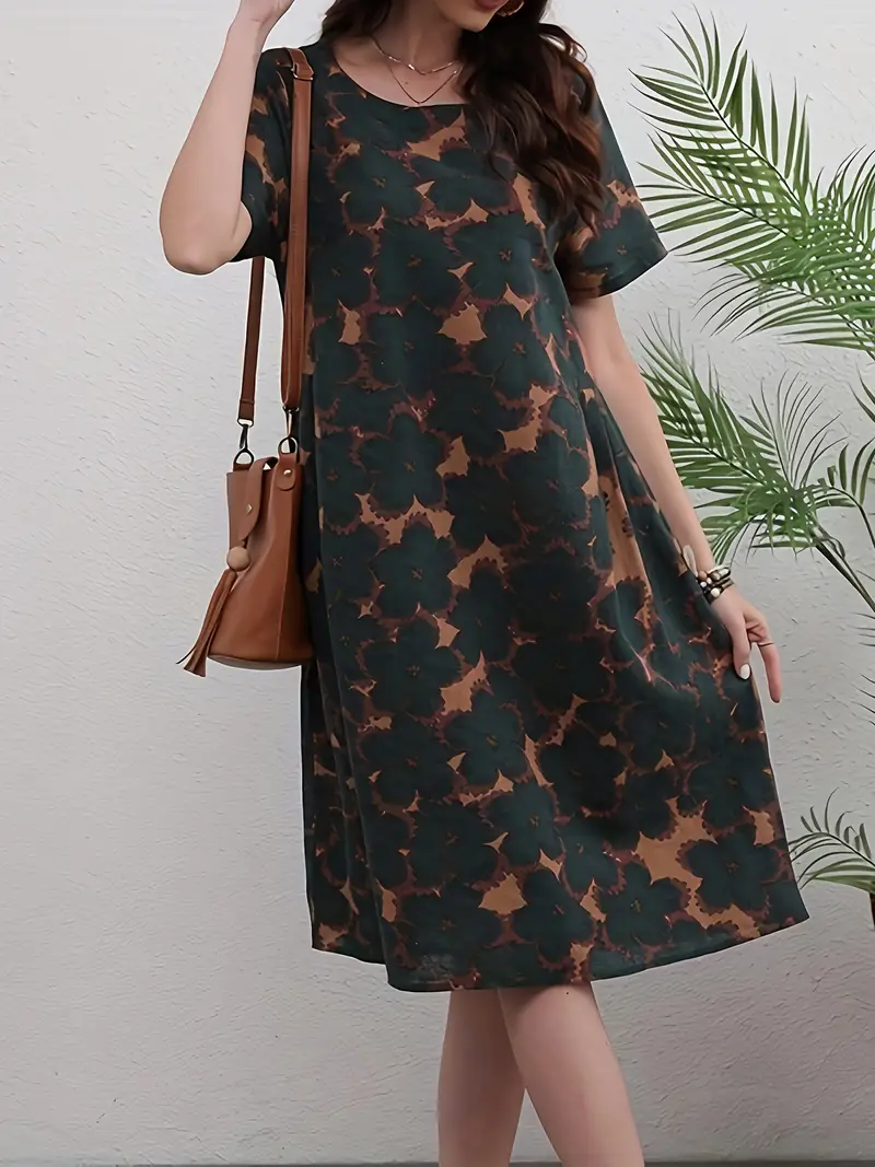 chic linen dress - women's clothing