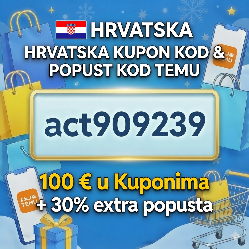 Temu Kupon Kod ACT909239 – Iskoristite 30% Popusta i Paket Kupona do 100 €! Temu Kupon Kod 30%